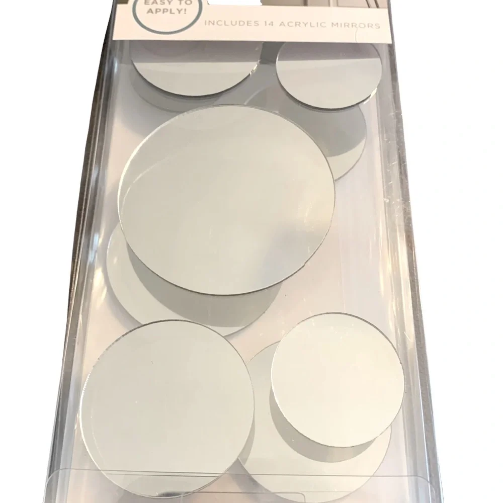 14pc Self-Adhesive Circle Wall Mirror Decals